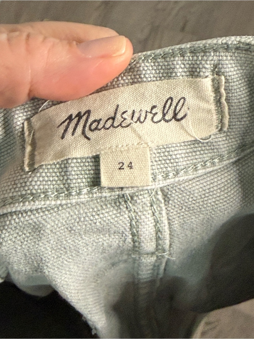 Madewell Button-Front Denim Mini Skirt Size 24 – Sage Green - Picture 7 of 9